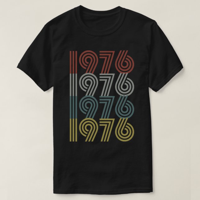 T-shirt 1976 Anniversaire Style rétro (Design devant)