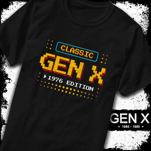 T-shirt 1976 Gen X Classic Retro Gamer Jeu Anniversaire (Créateur téléchargé)