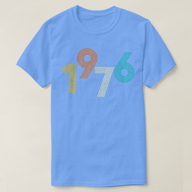 T-shirt 1976 Rétro Anniversaire Vintage (Design devant)