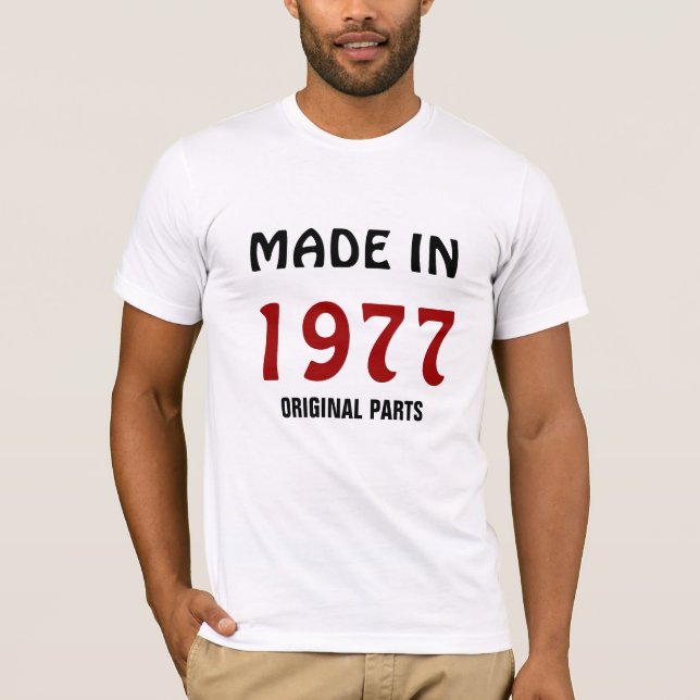 T-shirt 1977, Fabriqué en 1977, Pièces originales (Devant)