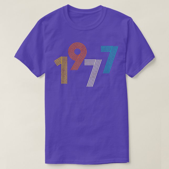T-shirt 1977 Rétro Anniversaire Vintage (Design devant)