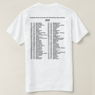 T-SHIRT 1978 - BANDES QUI JOUAIENT À L'HÔTEL KNOB HILL
