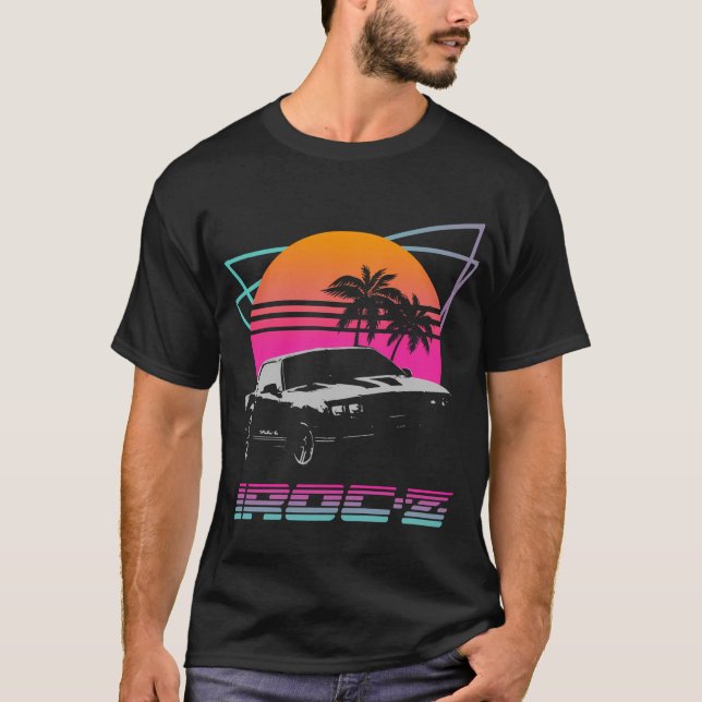 T-shirt 198039S Vague Rétro Chevy Camaro Iroc-Z (Devant)