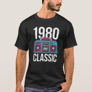 T-shirt 1980 Année De Naissance I Boombox Rétro B-Day