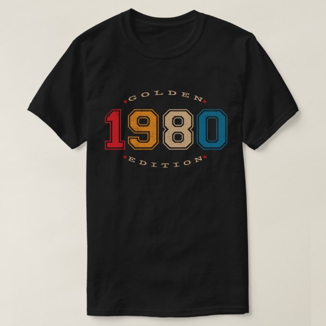 T-shirt 1980 Golden Edition Retro (Design devant)