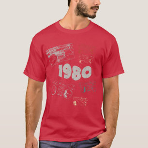 T-shirt 1980 sur la radio de grunge musicale rétro