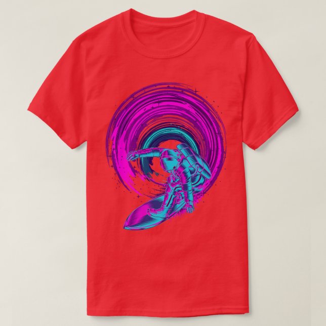 T-shirt 1980s Art Synthwave Surfing Vaporwave Surfer Astro (Design devant)