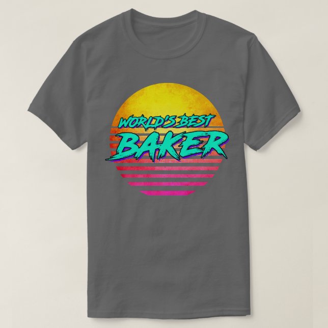 T-shirt 1980s Style Baking idée cadeau pour Baker (Design devant)