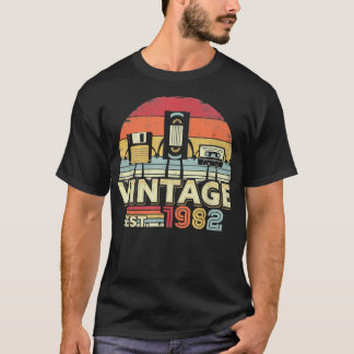 T-shirt 1982 anniversaire, musique, humour technologique