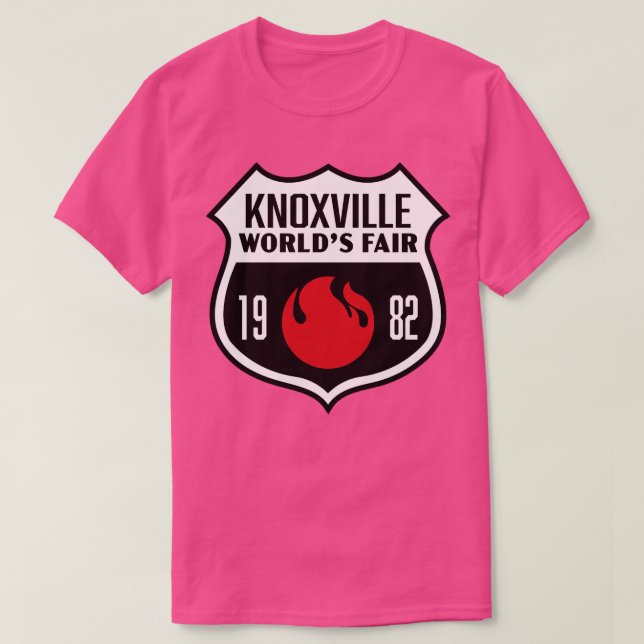 T-shirt 1982 Knoxville Worlds Fair Retro Shield Blanc sur  (Design devant)