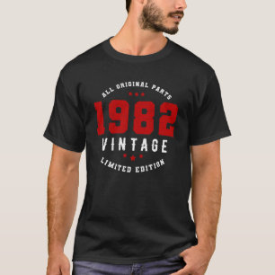 T-shirt 1982 Toutes pièces d'origine, Édition Limitée, Vin