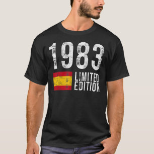 T-shirt 1983 Espagne avec drapeau Anniversaire