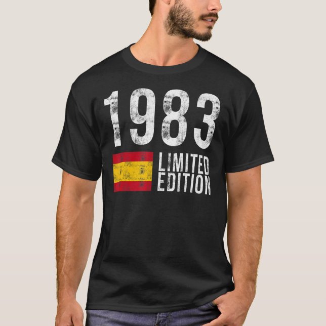 T-shirt 1983 Espagne avec drapeau Anniversaire (Devant)