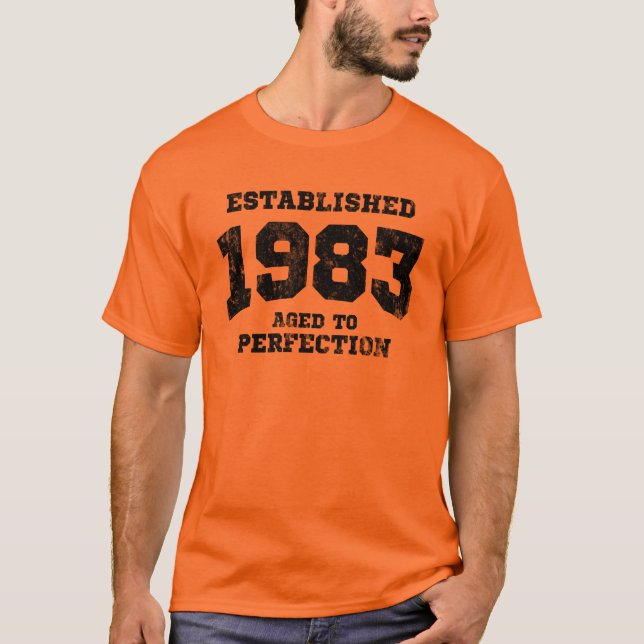 T-shirt 1983 établis âgés à la perfection (Devant)