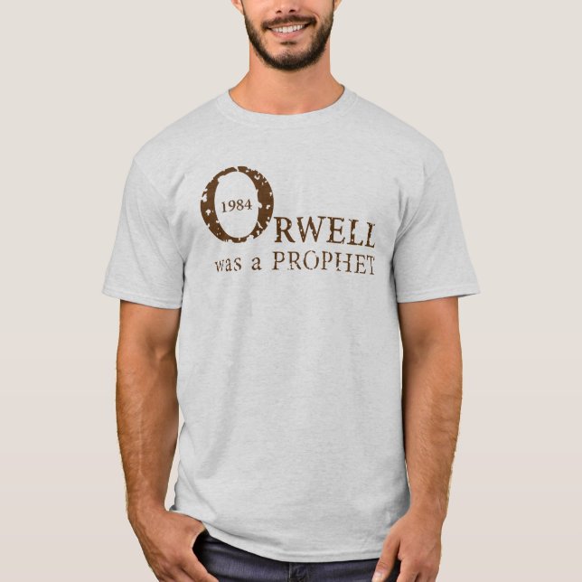 T-shirt 1984 Orwell était un PROPHÈTE pour les hommes, Ash (Devant)