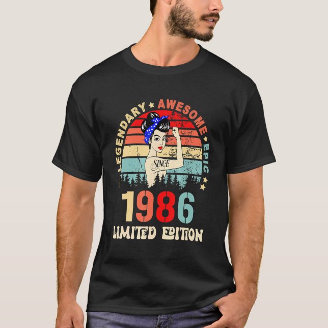 T-shirt 1986 36e anniversaire 36 ans (Devant)