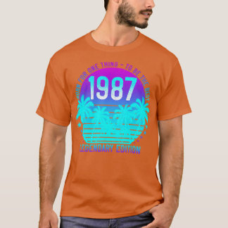 T-shirt 1987 Anniversaire 34ème Palme de coucher de soleil