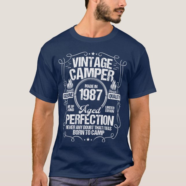 T-shirt 1987 Camper Mountains Scout Scouting Camping 1987  (Devant)