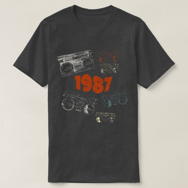 T-shirt 1987 sur la musique rétro (Design devant)