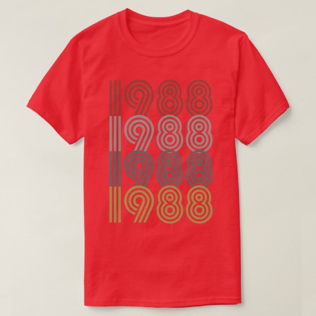T-shirt 1988 Anniversaire Style rétro (Design devant)