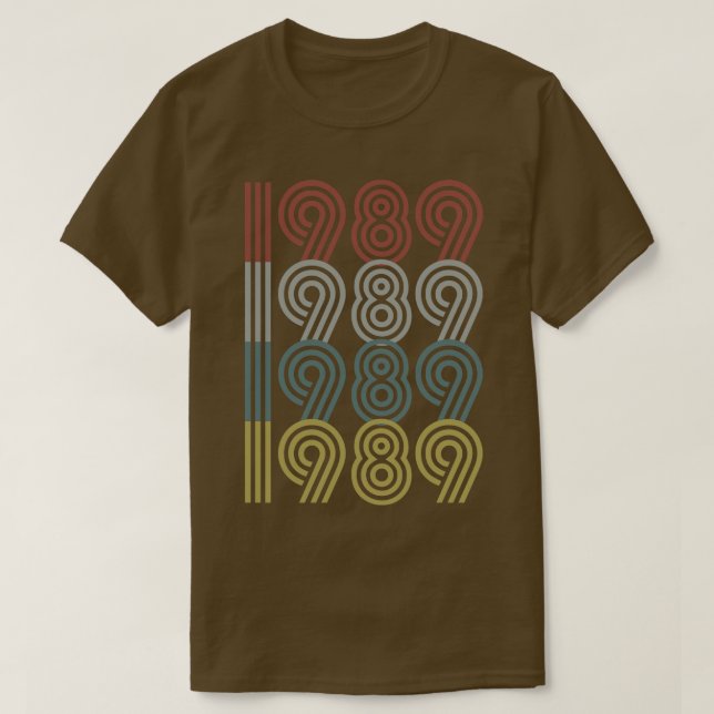 T-shirt 1989 Anniversaire Style rétro (Design devant)