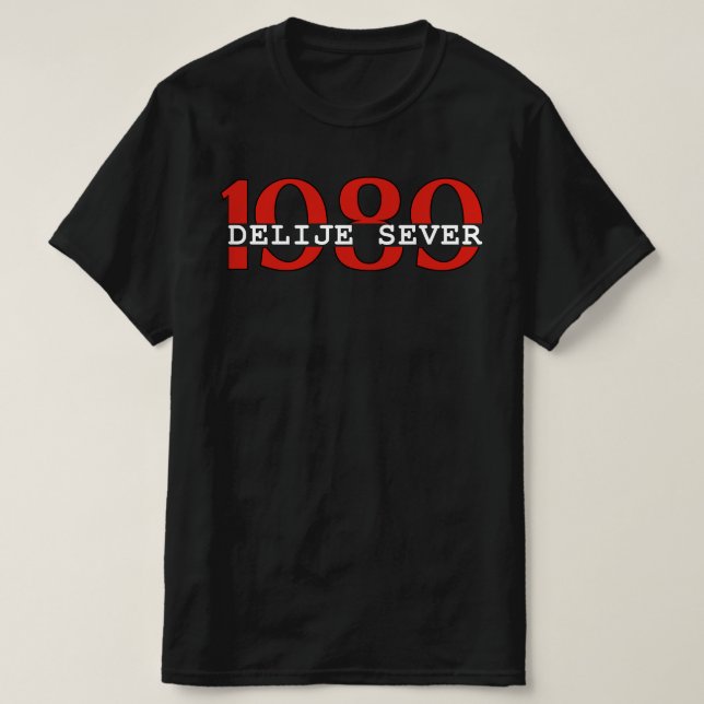 T-shirt 1989 Delije Sever Rouge Blanc  (Design devant)