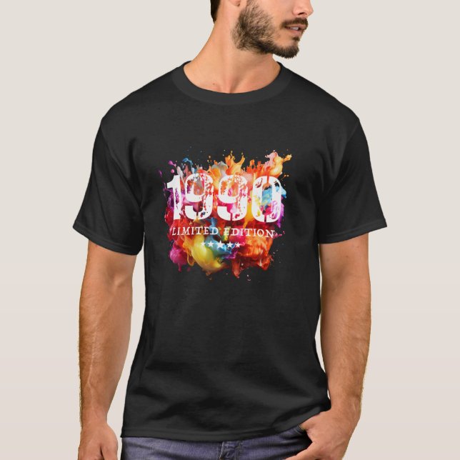 T-shirt 1990 Année de naissance édition limitée numéro d'a (Devant)