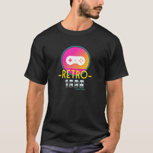 T-shirt 1990 Classic Retro Vintage Sunset Vidéo Jeu Confié