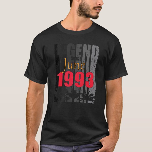 T-shirt 1993 Né En Juin Naissance Dit (Devant)