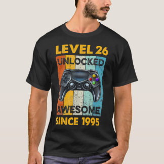 T-shirt 1995 Niveau Anniversaire 26 Déverrouillé 26e année