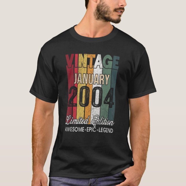 T-shirt 19 Anniversaire Janvier 2004 19 ans (Devant)