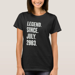 T-shirt 19 ans 19e anniversaire Légende depuis juillet 200