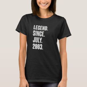 T-shirt 19 ans 19e anniversaire Légende depuis juillet 200