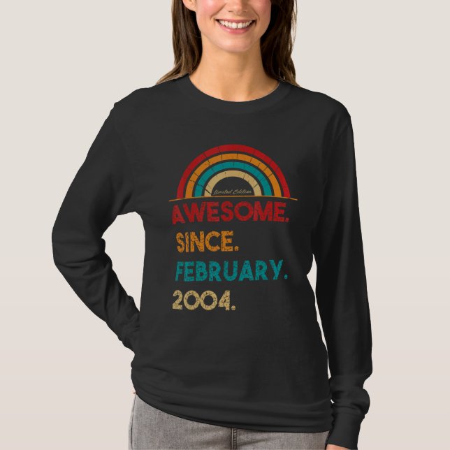 T-shirt 19 ans Awesome depuis février 2004 19e Birt (Devant)