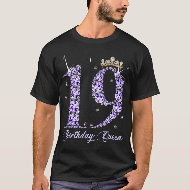T-shirt 19 Ans C'Est Mon 19e Anniversaire Reine Diamond He (Devant)