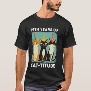 T-shirt 19 Ans D'attitude De Chat Drôle 19ème Anniversaire