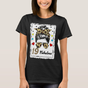T-shirt 19 Ans Fabuleux Messy Bun Leopard 2003 Naissance