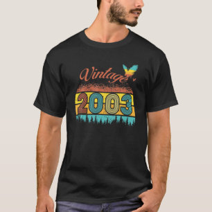 T-shirt 19 Ans Hommes Femmes Vintage Rétro 2003 19E Annive
