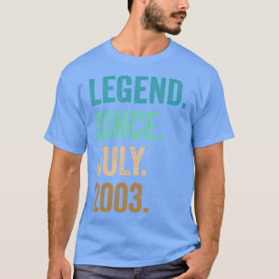 T-shirt 19 Ans Légende depuis Juillet 2003 19e Anniversair