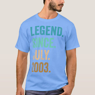 T-shirt 19 Ans Légende depuis Juillet 2003 19e Anniversair