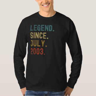 T-shirt 19 Ans Légende depuis Juillet 2003 19e Anniversair