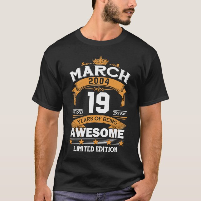 T-shirt 19 Ans Mars 2004 19e Anniversaire 5 (Devant)