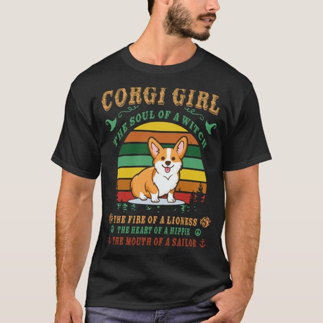 T-shirt 19 Corgi L'Âme D'Une Sorcière Corgi (Devant)