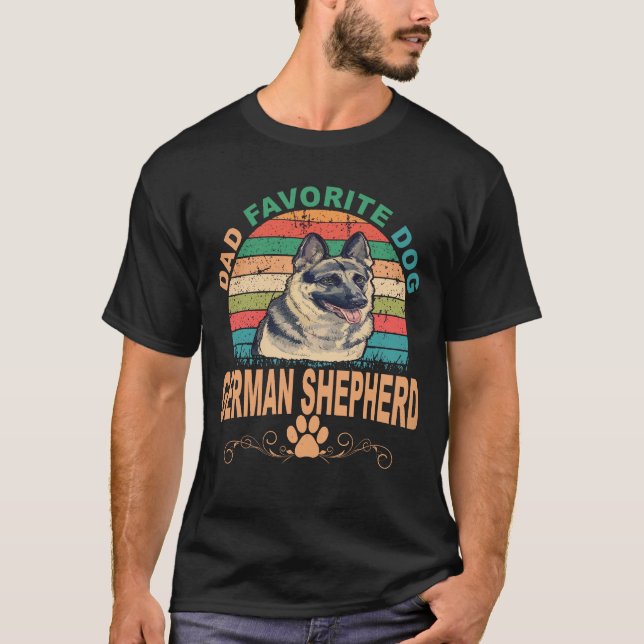 T-shirt 19 Dad Favorite Dog German Shepherd (Devant)