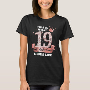 T-shirt 19 & Fabulous I Black Peach Party Group Candid Pho