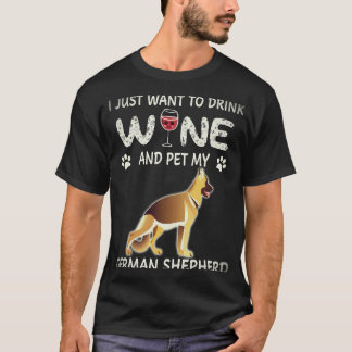 T-shirt 19 Je veux juste boire du vin et caresser mon berg