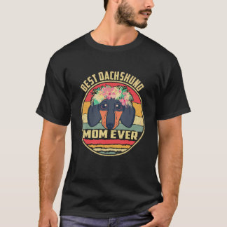 T-shirt 19 Meilleure maman teckel de tous les temps Vintag