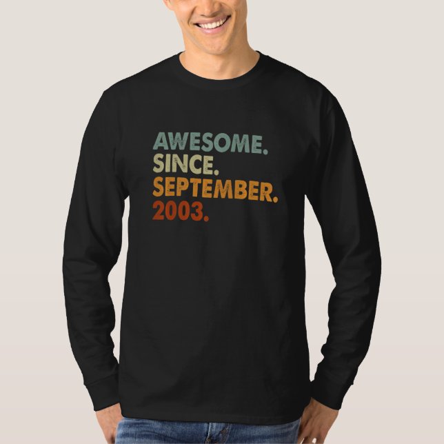 T-shirt 19 Years Old Awesome Since September 2003 19th Bir (Devant)