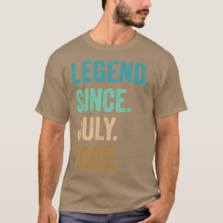 T-shirt 19 Years Old Legend Since July 2003 19th Birthday