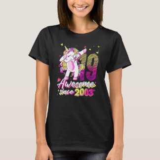 T-shirt 19 Years Old Unicorn Dabbing 19th Birthday Unicorn